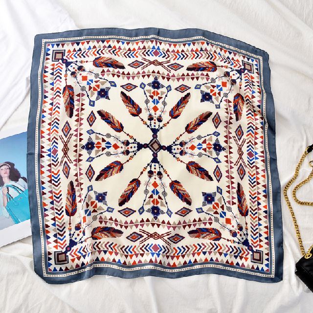 Silk Scarves Printing Service Designer Women Square Custom Silk Scarf